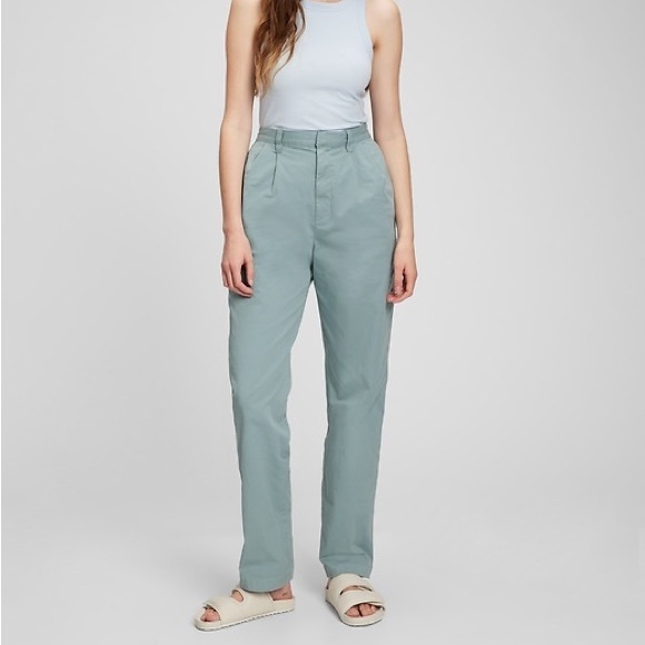 GAP Pants - Gap TALL Mineral Blue High Rise Pleated Khakis